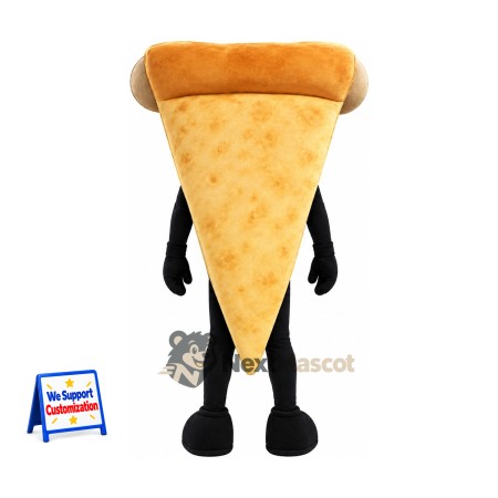 Pizza Slice Mascot Costume - Realistic Toppings and Black Legs Pizza Slice Mascot Costume - Realistic Toppings and Black Legs