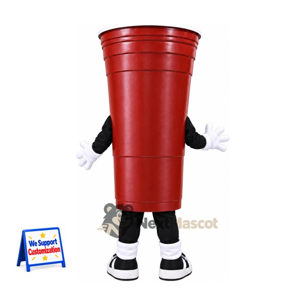 Cup Mascot Costume - Red, Sunglasses Cup Mascot Costume - Red, Sunglasses