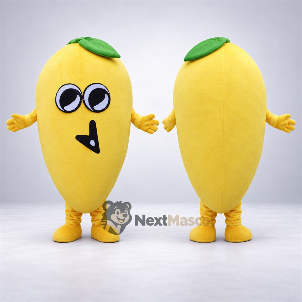 Mango Mascot Costume - Small Smile and Yellow Legs Mango Mascot Costume - Small Smile and Yellow Legs