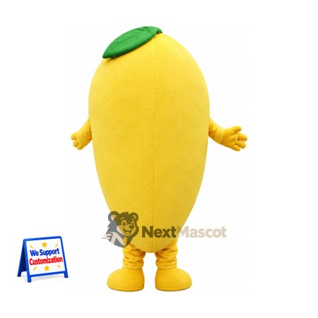 Mango Mascot Costume - Small Smile and Yellow Legs Mango Mascot Costume - Small Smile and Yellow Legs