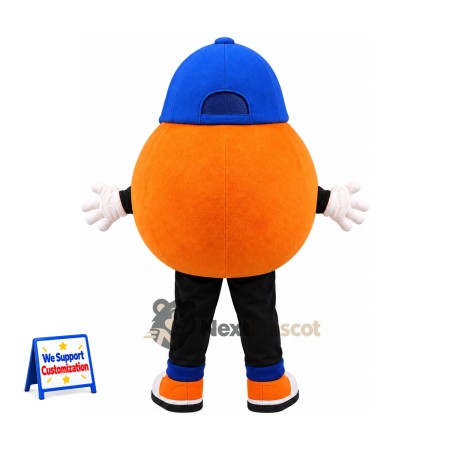 Orange Mascot Costume - Blue Cap Orange Mascot Costume - Blue Cap