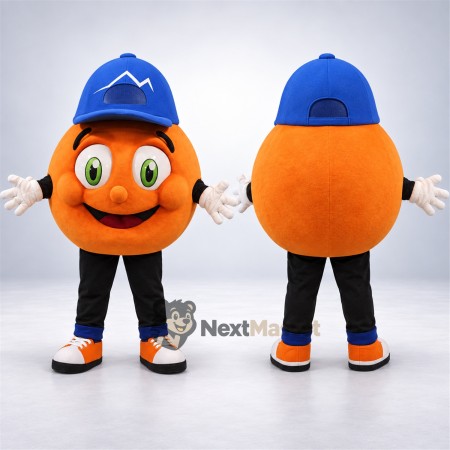 Orange Mascot Costume - Blue Cap Orange Mascot Costume - Blue Cap