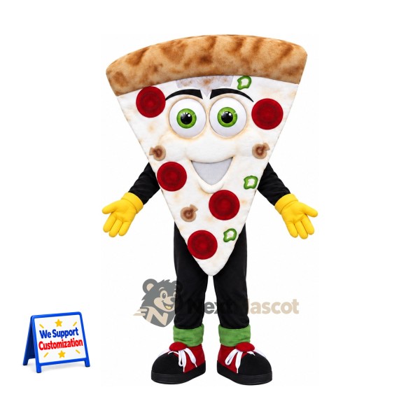 Pizza Slice Mascot Costume - Glasses