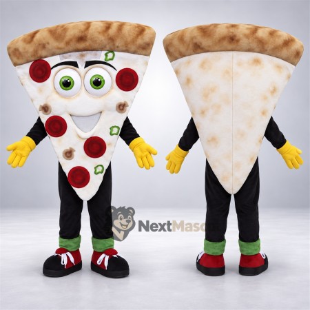 Pizza Slice Mascot Costume - Glasses Pizza Slice Mascot Costume - Glasses
