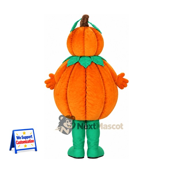 Jack O Lantern Mascot Costume - Green Leaf Collar
