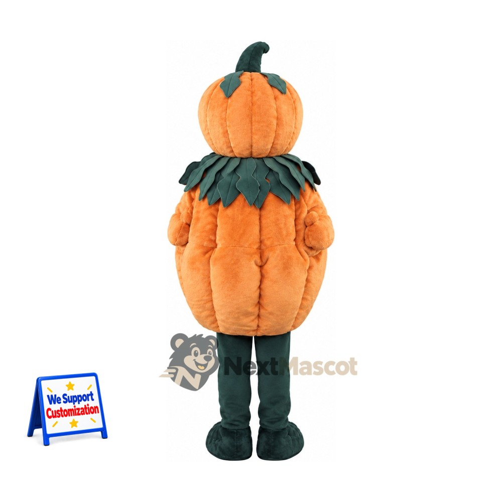 Jack O Lantern Mascot Costume - Black Leaf Collar Jack O Lantern Mascot Costume - Black Leaf Collar