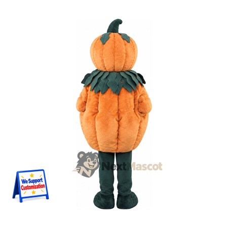 Jack O Lantern Mascot Costume - Black Leaf Collar Jack O Lantern Mascot Costume - Black Leaf Collar