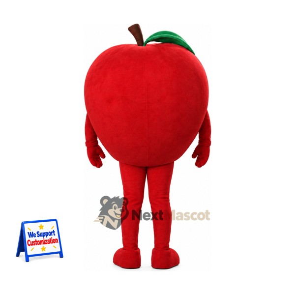 Apple Mascot Costume - Red, Blue Eyes and Big Smile