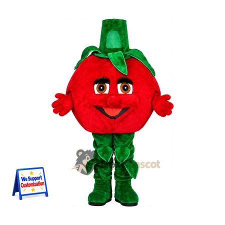 Tomato Mascot Costume - Green Leaf Legs Tomato Mascot Costume - Green Leaf Legs
