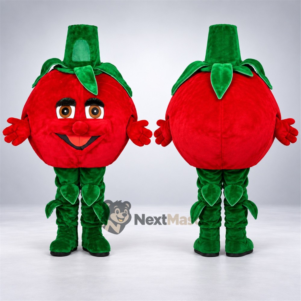 Tomato Mascot Costume - Green Leaf Legs Tomato Mascot Costume - Green Leaf Legs