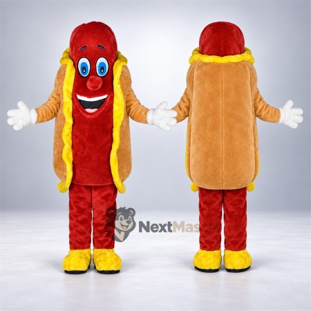Hot Dog Mascot Costume - White Sleeves and Yellow Shoes Hot Dog Mascot Costume - White Sleeves and Yellow Shoes