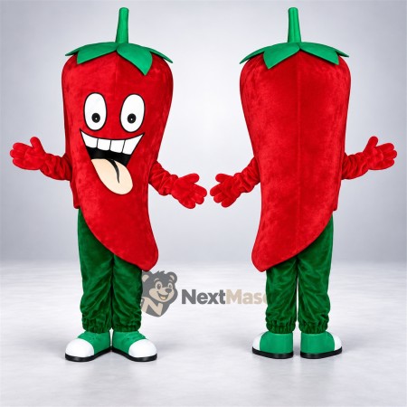 Chili Pepper Mascot Costume - Red, Green Legs Chili Pepper Mascot Costume - Red, Green Legs