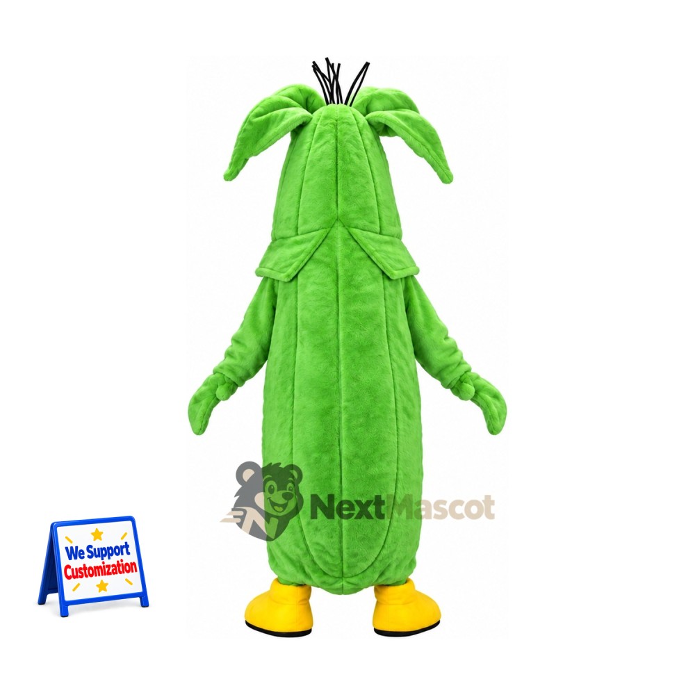 Corn Mascot Costume - Long Green Leaves for Food Festivals Corn Mascot Costume - Long Green Leaves for Food Festivals
