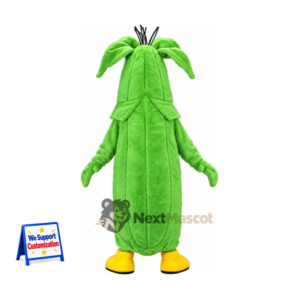 Corn Mascot Costume - Long Green Leaves for Food Festivals Corn Mascot Costume - Long Green Leaves for Food Festivals