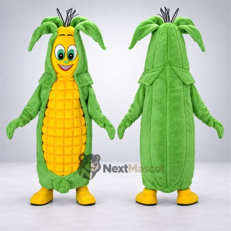 Corn Mascot Costume - Long Green Leaves for Food Festivals Corn Mascot Costume - Long Green Leaves for Food Festivals