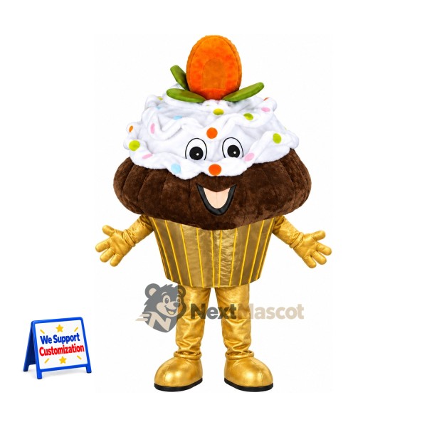 Cupcake Mascot Costume - Gold Wrapper
