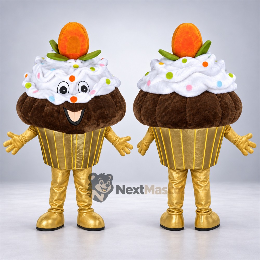 Cupcake Mascot Costume - Gold Wrapper Cupcake Mascot Costume - Gold Wrapper