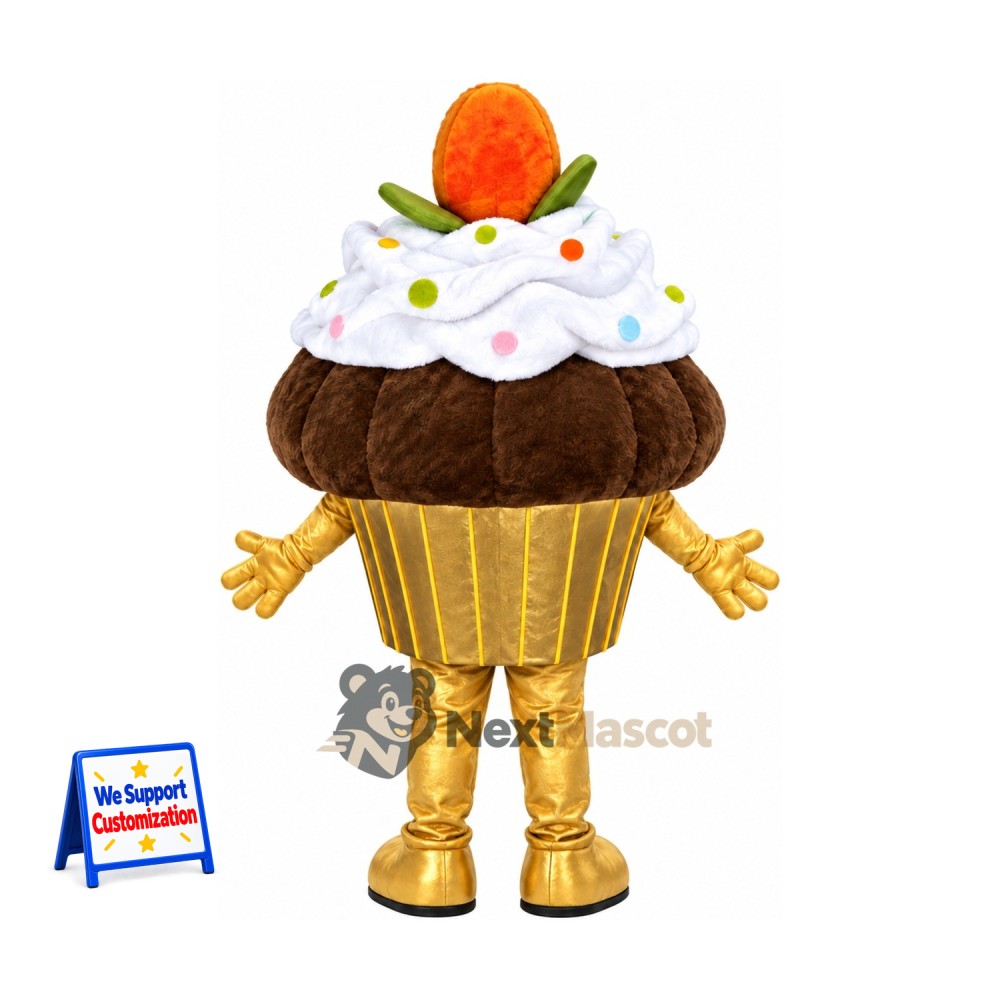 Cupcake Mascot Costume - Gold Wrapper Cupcake Mascot Costume - Gold Wrapper
