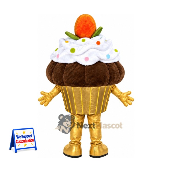 Cupcake Mascot Costume - Gold Wrapper Cupcake Mascot Costume - Gold Wrapper