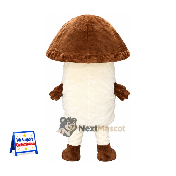 Mushroom Mascot Costume - Brown Cap and Brown Boots for Food Festivals Mushroom Mascot Costume - Brown Cap and Brown Boots for Food Festivals