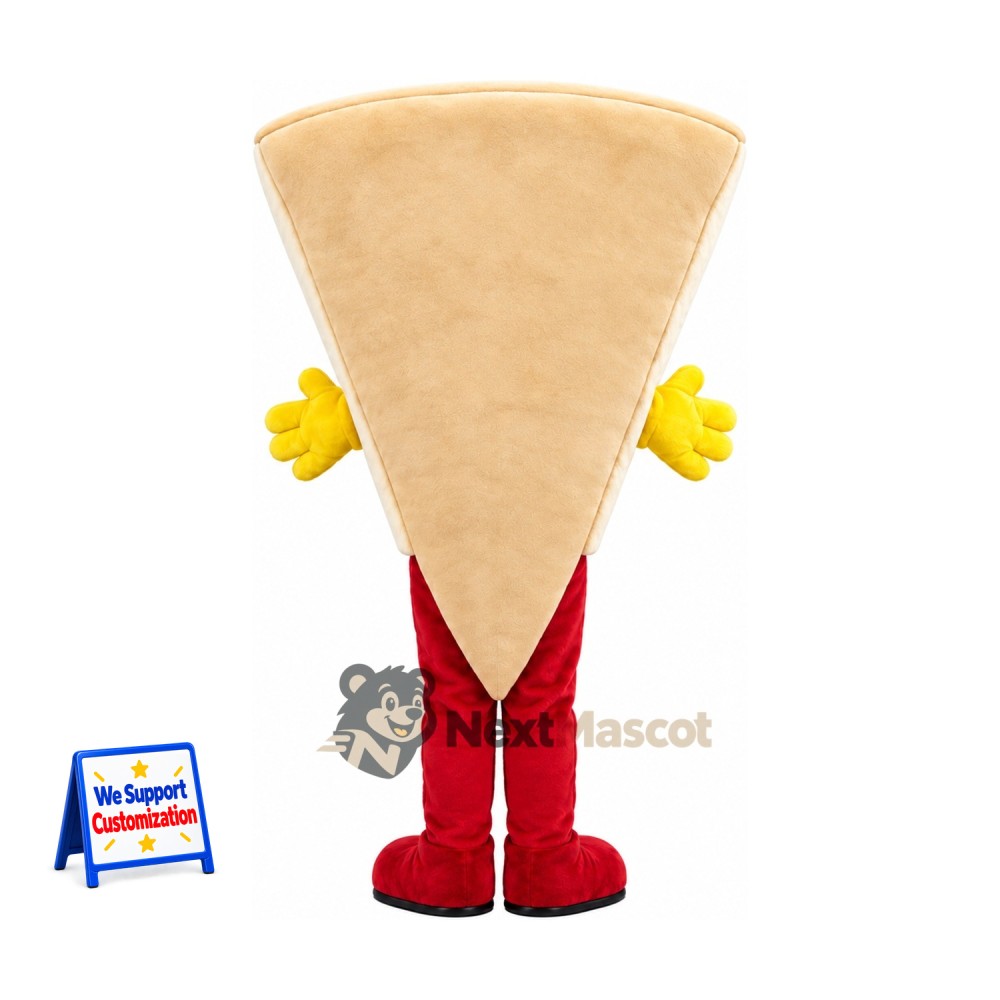 Pizza Slice Mascot Costume - Yellow Gloves and Red Legs Pizza Slice Mascot Costume - Yellow Gloves and Red Legs