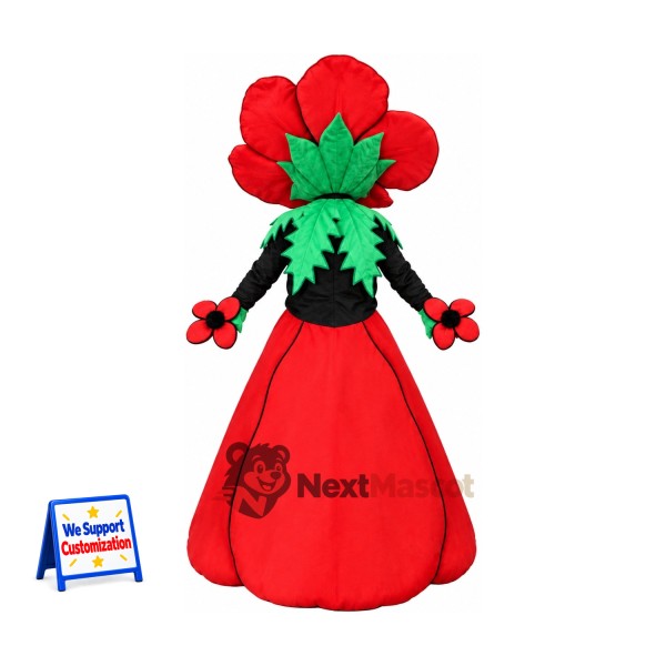 Poppy Mascot Costume - Red, Dress Poppy Mascot Costume - Red, Dress