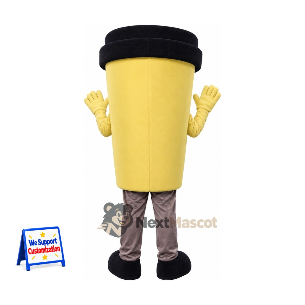 Coffee Cup Mascot Costume - Yellow
