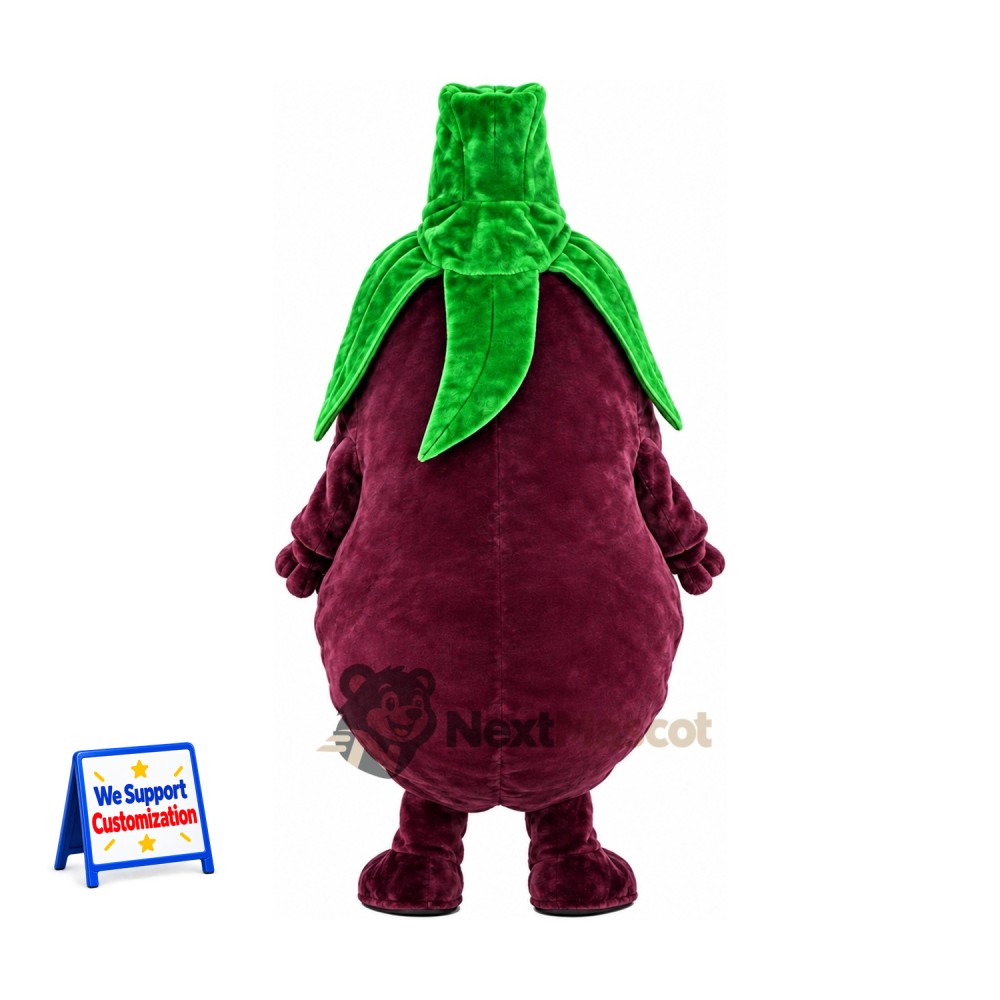 Eggplant Mascot Costume - Purple, Small Smile Eggplant Mascot Costume - Purple, Small Smile