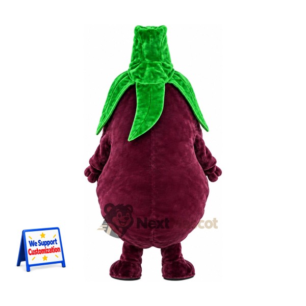 Eggplant Mascot Costume - Purple, Small Smile Eggplant Mascot Costume - Purple, Small Smile