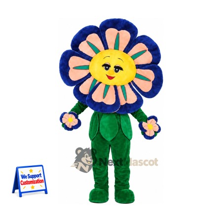 Flower Mascot Costume - Multicolor for Parades Flower Mascot Costume - Multicolor for Parades