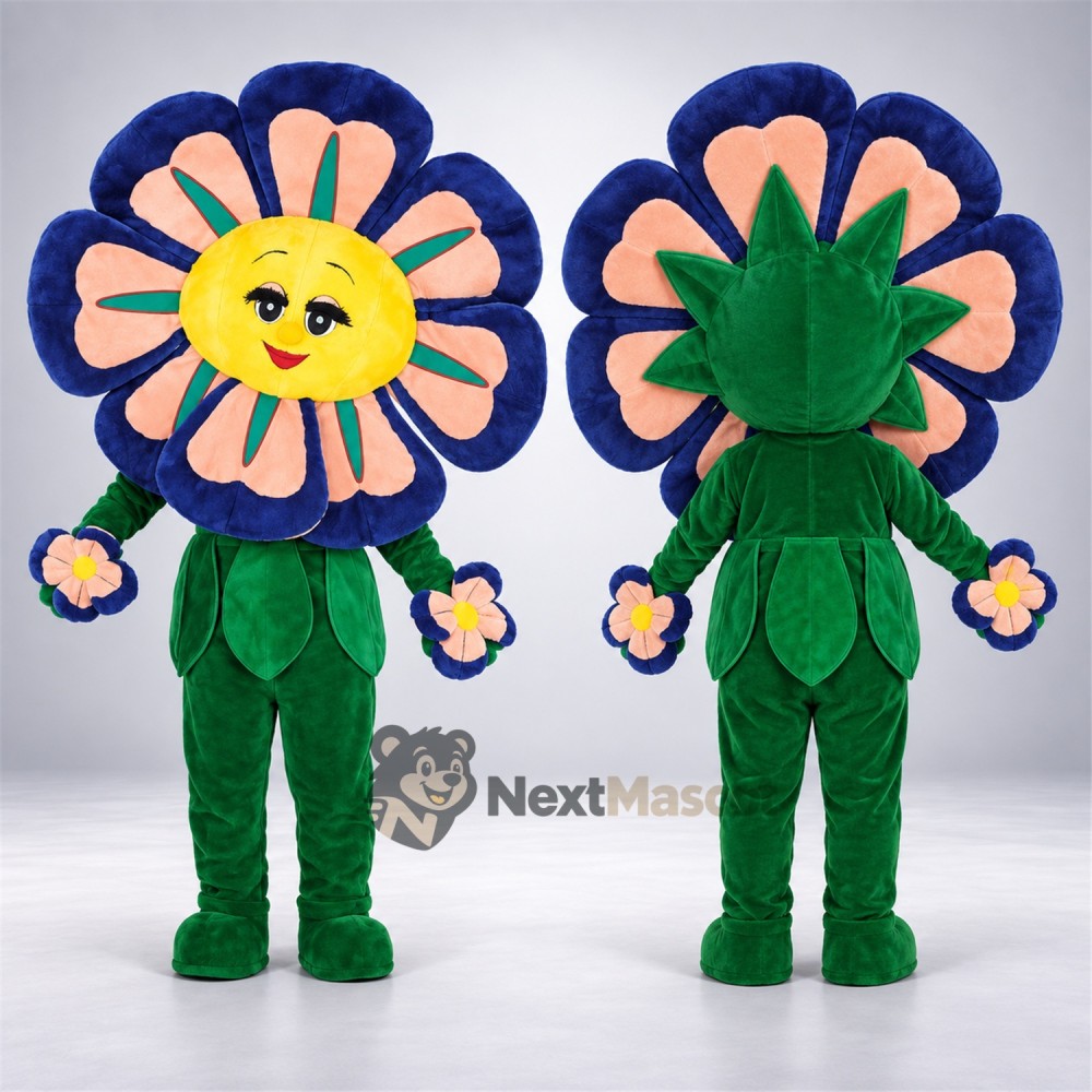 Flower Mascot Costume - Multicolor for Parades Flower Mascot Costume - Multicolor for Parades