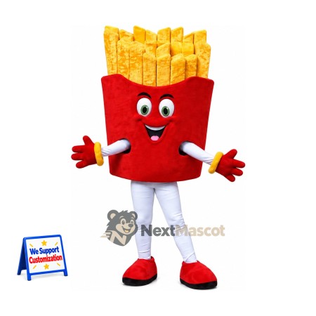 French Fries Mascot Costume - Red Carton, White Legs French Fries Mascot Costume - Red Carton, White Legs