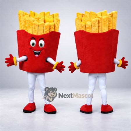 French Fries Mascot Costume - Red Carton, White Legs French Fries Mascot Costume - Red Carton, White Legs