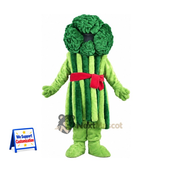 Broccoli Mascot Costume - Red Belt