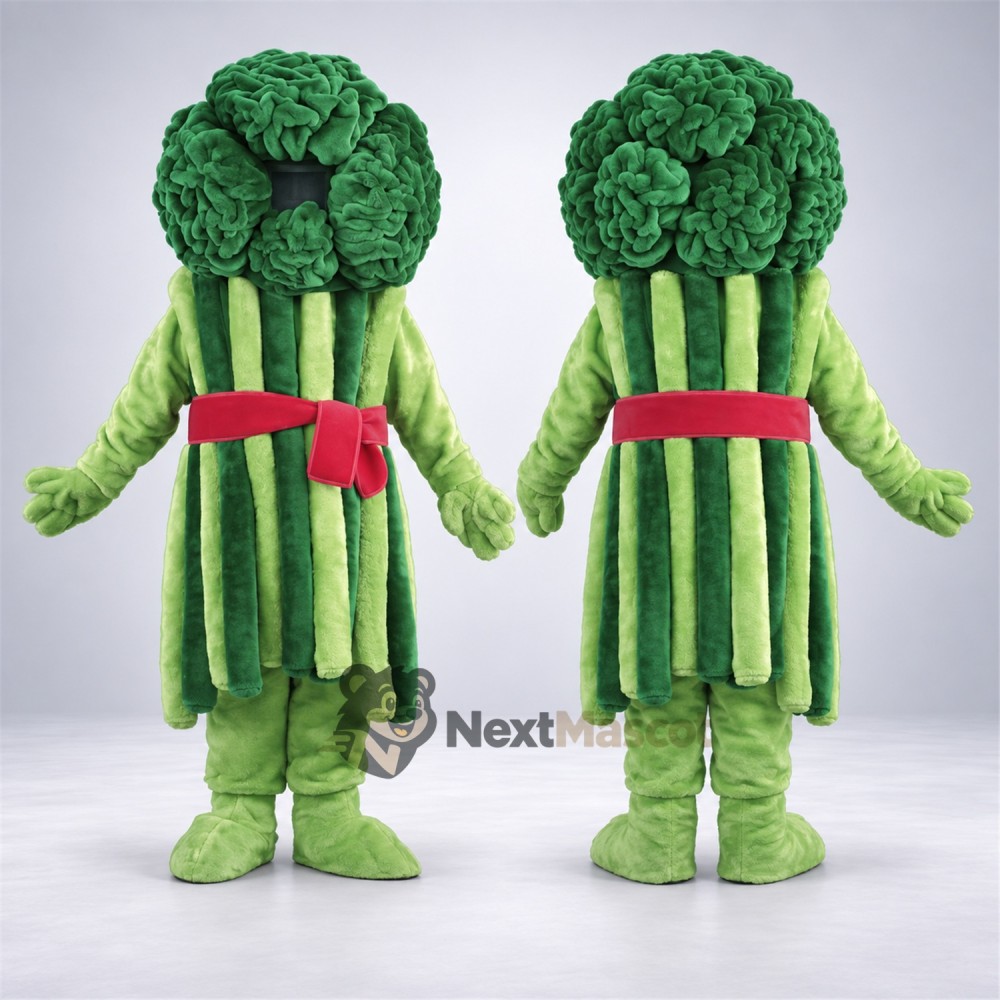 Broccoli Mascot Costume - Red Belt Broccoli Mascot Costume - Red Belt