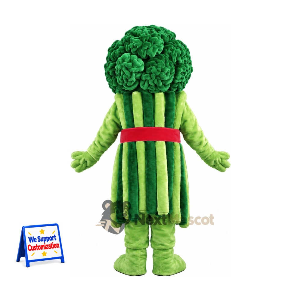 Broccoli Mascot Costume - Red Belt Broccoli Mascot Costume - Red Belt
