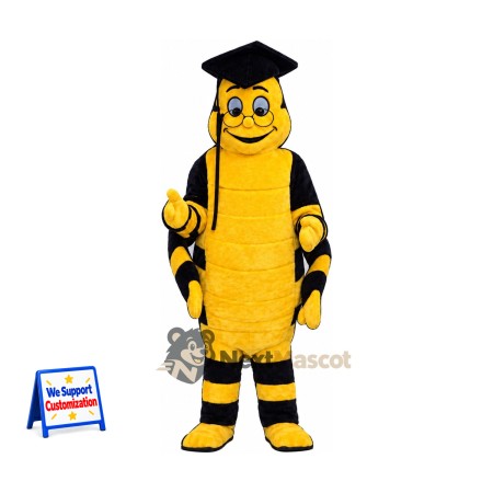 Bee Mascot Costume - Graduation Style, Black Cap Bee Mascot Costume - Graduation Style, Black Cap