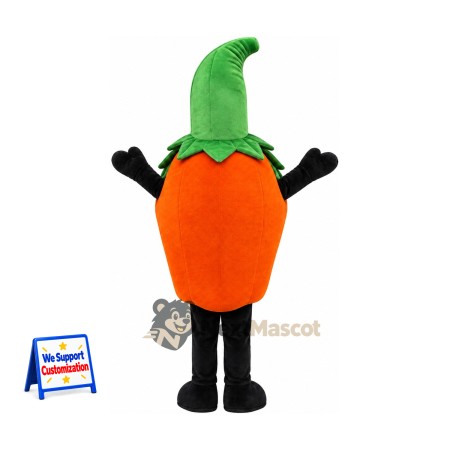 Carrot Mascot Costume - Tall Green Leaf and Black Legs Carrot Mascot Costume - Tall Green Leaf and Black Legs