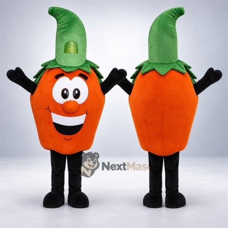 Carrot Mascot Costume - Tall Green Leaf and Black Legs Carrot Mascot Costume - Tall Green Leaf and Black Legs
