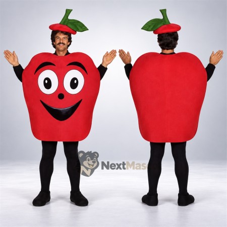 Apple Mascot Costume - Red, Open Face and Big Smile Apple Mascot Costume - Red, Open Face and Big Smile