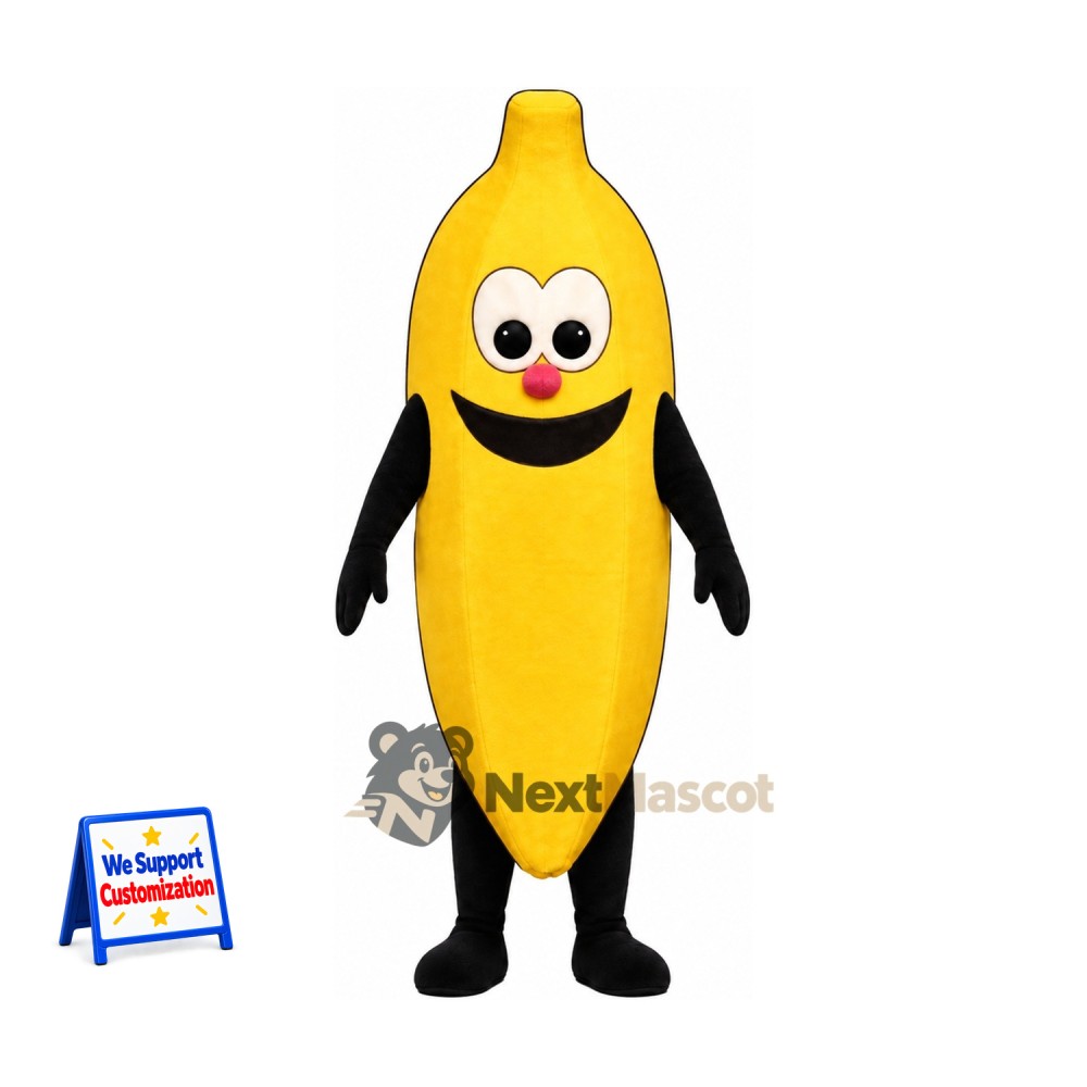 Banana Mascot Costume - Black Arms and Legs Banana Mascot Costume - Black Arms and Legs