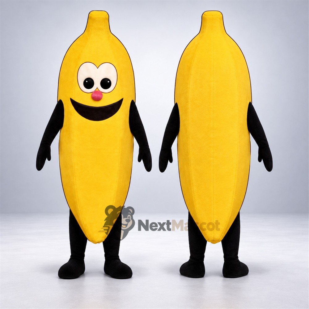 Banana Mascot Costume - Black Arms and Legs Banana Mascot Costume - Black Arms and Legs