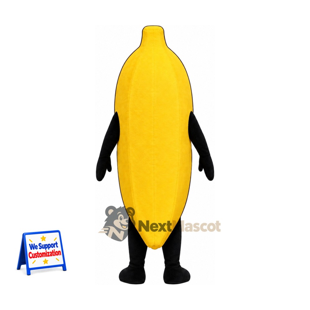 Banana Mascot Costume - Black Arms and Legs Banana Mascot Costume - Black Arms and Legs