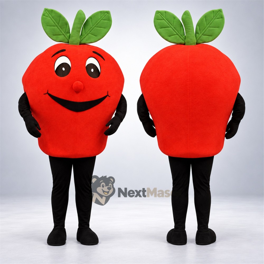 Apple Mascot Costume - Red, Black Arms and Legs for Restaurant Events Apple Mascot Costume - Red, Black Arms and Legs for Restaurant Events