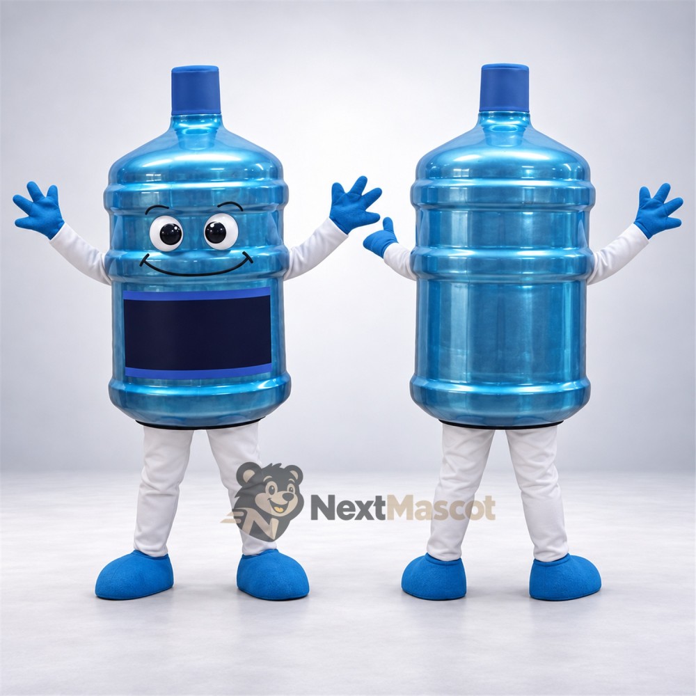 Water Bottle Mascot Costume - Blue