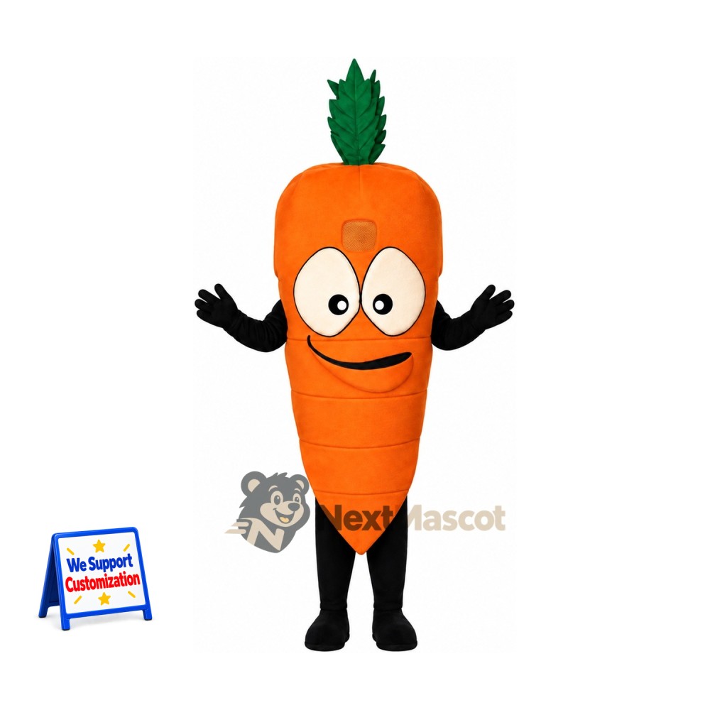 Carrot Mascot Costume - Large White Eyes