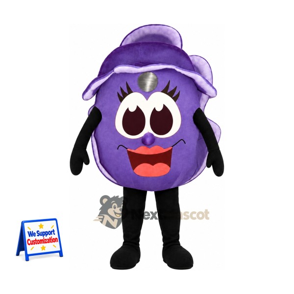 Cabbage Mascot Costume - Purple, Big Smile for Food Festivals