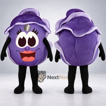 Cabbage Mascot Costume - Purple, Big Smile for Food Festivals Cabbage Mascot Costume - Purple, Big Smile for Food Festivals