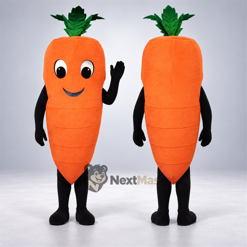 Carrot Mascot Costume - Black Gloves and Shoes Carrot Mascot Costume - Black Gloves and Shoes
