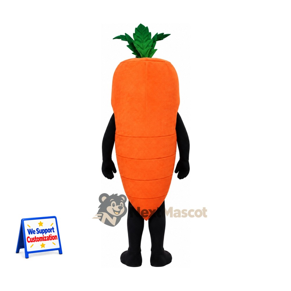 Carrot Mascot Costume - Black Gloves and Shoes Carrot Mascot Costume - Black Gloves and Shoes